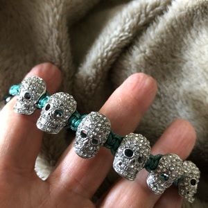 Rhinestone skull bracelet